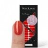 Miss Sophie Nail Wrap -"Too Hot For You", Uni, Rouge, Nail Wraps -24 nail wraps auto-adhésifs ultra-fins longue durée