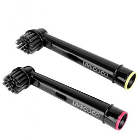 LiveCoco Têtes de brosse à dents recyclables, compatibles avec Oral-B. Poils infusés au charbon, idéal pour le blanchiment de