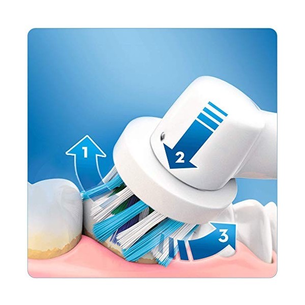 Oral-B Vitality Brosse À Dents Électrique Rechargeable Avec 1 Manche Et 1 Brossette Crossaction, Bleu, Minuteur Et Action De 