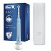 Oral-B Pro 1 750 Brosse À Dents Électrique Rechargeable Avec 1 Manche Capteur De Pression Et 1 Brossette, Bleu, Technologie 3