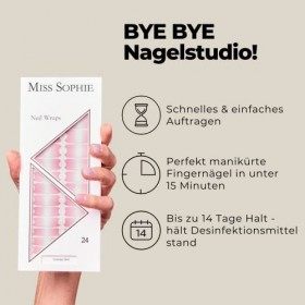 Miss Sophie Nail Wrap - "Gossip Girl", Dégradé, Pailleté, Rose, Nail Wraps -24 nail wraps auto-adhésifs ultra-fins longue dur