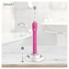 Oral-B Smart 4 Brosse À Dents Électrique Rechargeable Avec 1 Manche Connecté Bluetooth Et 2 Brossettes, Rose, 5 Modes Dont Bl