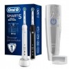 Oral-B Smart 5 Duopack Brosse À Dents Électrique Rechargeable Avec 2 Manches Connecté Bluetooth Et 2 Brossettes, Noir Et Blan