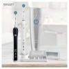 Oral-B Smart 5 Duopack Brosse À Dents Électrique Rechargeable Avec 2 Manches Connecté Bluetooth Et 2 Brossettes, Noir Et Blan