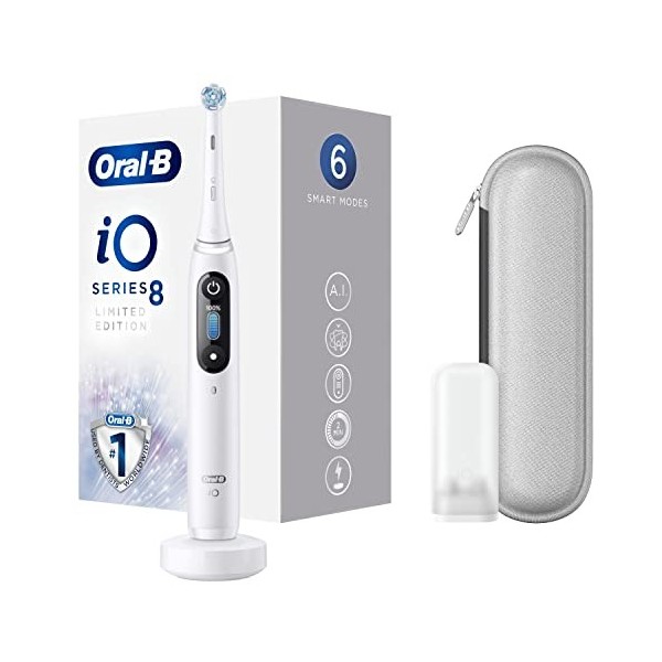 Oral-B iO Series 8 Brosse à Dents Électrique Rechargeable avec 1 Manche Intelligence Artificielle, 1 Brossette et 1 Étui de V