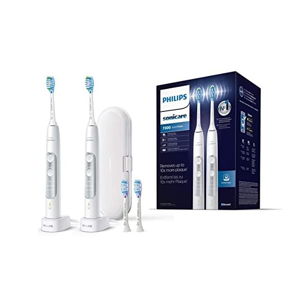 Philips Sonicare ExpertClean 7300 Brosse à dents électrique sonique connectée avec étui de voyage, Noir modèle HX9601/02 