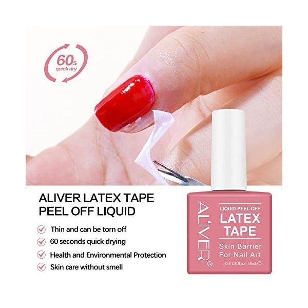 Décoller les Ongles en Latex Liquide - Ruban en Latex pour Nail Art Peel Off Cuticule Vernis à Ongles Protecteur - Protecteur