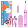 Brosse à dents rechargeable pour enfants, brosse à dents électrique sonique pour enfants de 3 à 12 ans, rappel de 30 secondes