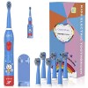 Brosse à dents rechargeable pour enfants, brosse à dents électrique sonique pour enfants de 3 à 12 ans, rappel de 30 secondes