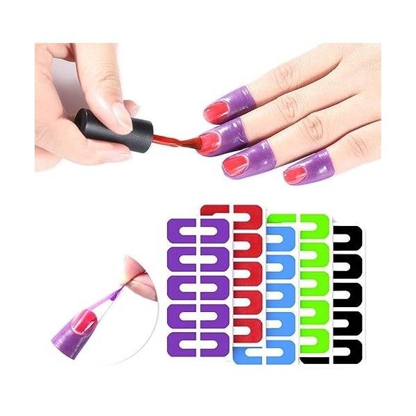 PLABBDPL Protecteur dongle, 50Pcs Outils de protection anti-déversement pour vernis à ongles, Peel Off dOngle Autocollant, 