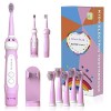 Brosse à dents rechargeable pour enfants, brosse à dents électrique sonique pour enfants de 3 à 12 ans, rappel de 30 secondes...