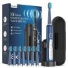 Brosses à Dents Électriques Soniques Adultes avec 8 Têtes - Brosse à Dents Électrique avec Étui de Voyage, 5 Modes et IPX7, B