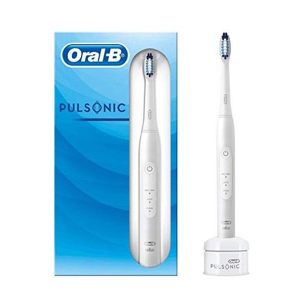 Oral-B Pulsonic Slim One 2000, Brosse à Dents Électrique Sonique, Blanche, avec Minuteur, 1 Brossette