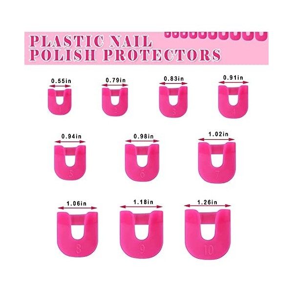 Momeski 26 Pièces Pochoir de Vernis à Ongles, Guide de Peinture à Ongles 10 Tailles, Réutilisables Manucure Vernis à Ongles P