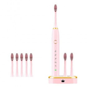 Brosse à Dents éLectrique Sonique Pour Adultes Avec 5 TêTes De Brossage Et Station De Chargement Brosse à Dents éLectrique Re