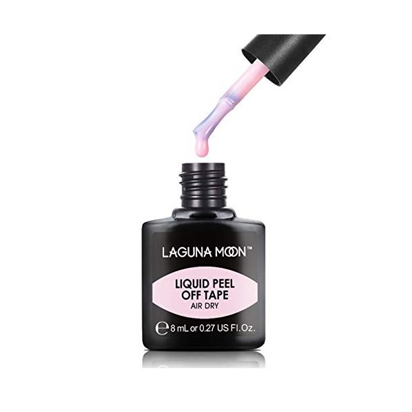 Lagunamoon Protection des cuticules en latex liquide - Protection adhésive pelable pour Nail Art - Rose