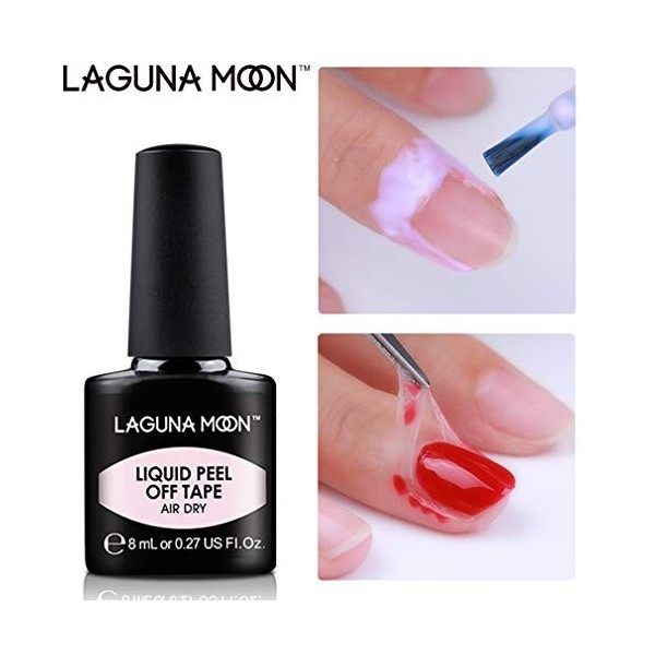 Lagunamoon Protection des cuticules en latex liquide - Protection adhésive pelable pour Nail Art - Rose