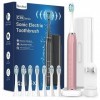 Sonic Brosse à dents électrique sonique - Brosse à dents électrique de voyage - Brosse à dents électrique Shcall - Avec 8 têt