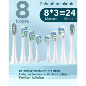 Sonic Brosse à dents électrique sonique - Brosse à dents électrique de voyage - Brosse à dents électrique Shcall - Avec 8 têt