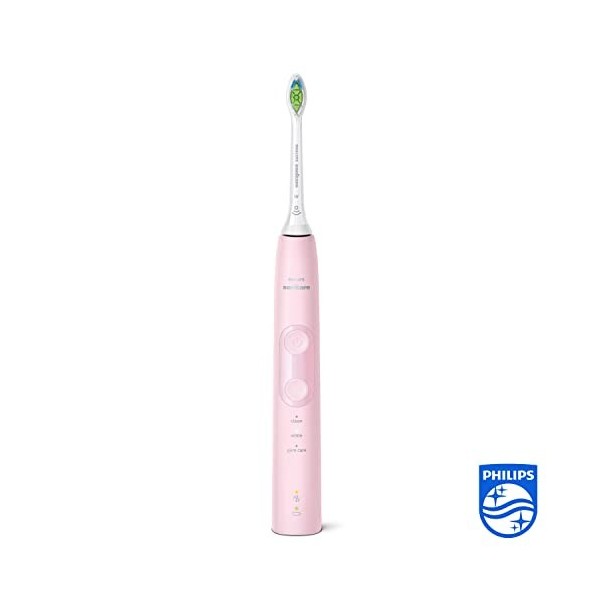 Philips Sonicare ProtectiveClean 5100 Brosse à dents électrique avec étui de voyage, 3 modes de nettoyage et 2 têtes de bross