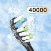 mornwell Brosse à dents électrique, brosse à dents sonique avec 8 têtes de brosse moteur ultrasonique 4 modes, rechargeable, 