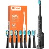 Bitvae D2 Brosse à dents électrique, 2 x Brosses à Dents à Ultrasons pour Adultes et Enfants, 8 têtes de Brosse à Dents et 5 