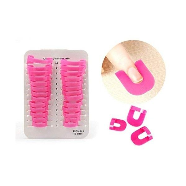 Fliyeong Lot de 26 pochoirs de protection réutilisables pour ongles et ongles