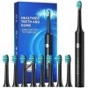Brosses à dents électriques pour adultes - 8 têtes de brosse, charge rapide de 4 heures et 60 jours - Brosse à dents électriq