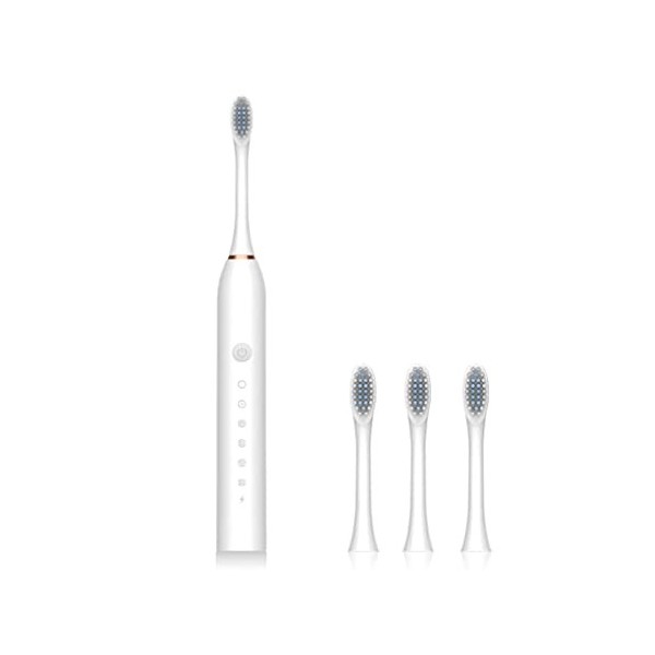 kawehiop Brosse à dents sonique électrique en plastique Portable 1.5W DC 5V IPX-7 étanche 800mAh brosse à dents dispositif de