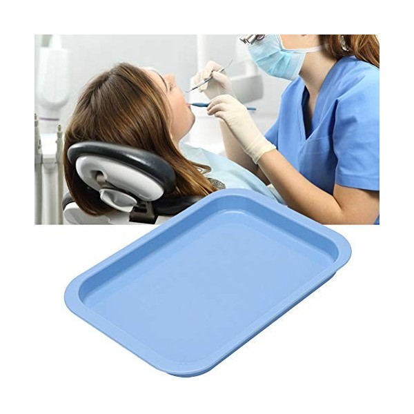 Weikeya Oral Médical Plateau, Bleu 24.2 * 16.5 cm Plastique Les Dents Blanchiment Gel avec Plastique