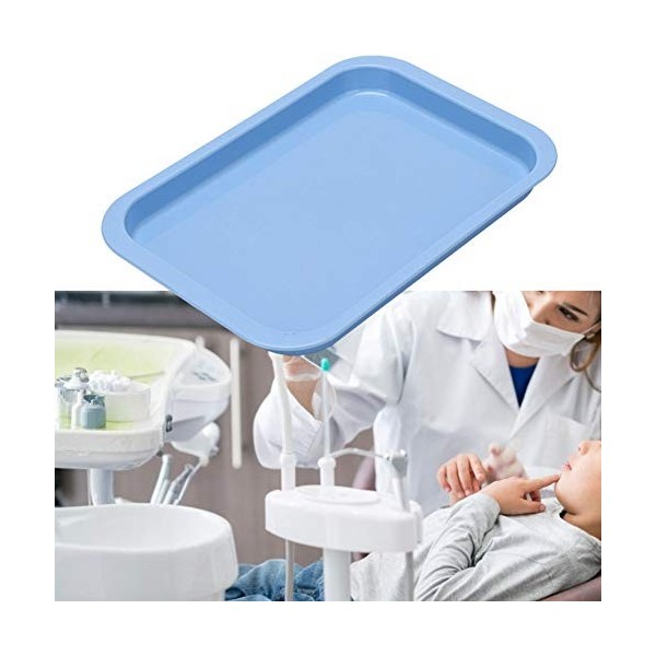 Weikeya Oral Médical Plateau, Bleu 24.2 * 16.5 cm Plastique Les Dents Blanchiment Gel avec Plastique