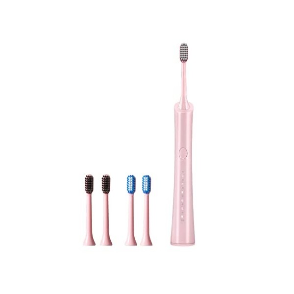 XNBZW Ensemble de brosses à dents électriques étanches pour couple - Rechargeable - Pour adulte - Brosse à dents souple - Fem