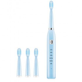 Modes Brosse à dents électrique USB pour adultes, étanche, rechargeable, pour 6 produits de salle de bain, tapis antidérapant