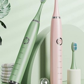 Keavenoy Brosses à dents électriques soniques pour adultes et enfants, minuterie intelligente, blanchiment IPX7, étanche IPX7