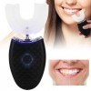 Brosse à dents électrique, brosse à dents adulte confortable en forme de U en silicone, pour les voyages à domicile black, Ad