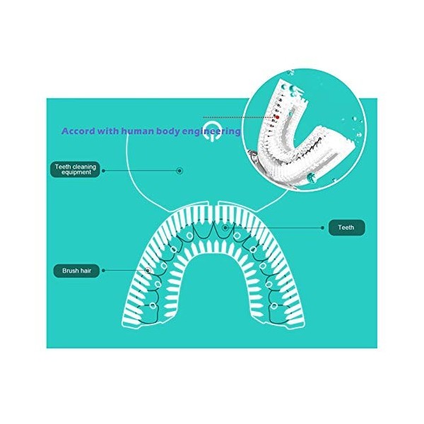 Brosse À Dents Électrique En Forme De U, Brosse À Dents Électrique À Ultrasons Pour Enfant Adulte, Brosse À Dents Électrique 