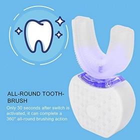 Brosse à dents électrique, à ultrasons, en forme de U, à 360 °, embout électrique avec poils à 360 °, pour le nettoyage des d