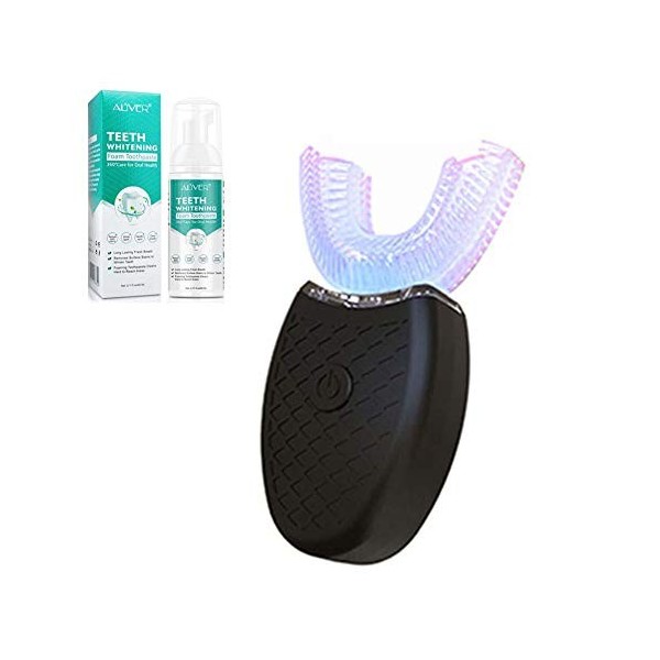 Brosse à dents électrique ultrasonique automatique en forme de U brosse à dents étanche kit de blanchiment des dents