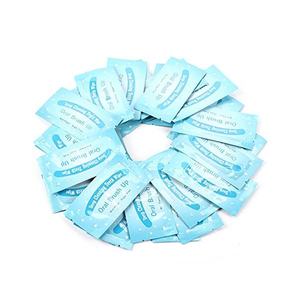 50pcs Lingette Dentaire Lingettes de Nettoyage Dentaire Bandes de Dents Blanches pour Bandes Blanches Blanchiment des Dents O