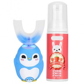 Brosses à dents électriques pour enfants, brosses à dents automatiques en forme de U avec dentifrice à la mousse 60 ml , bro