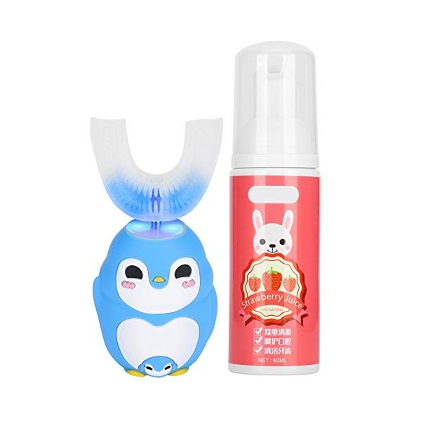 Brosses à dents électriques pour enfants, brosses à dents automatiques en forme de U avec dentifrice à la mousse 60 ml , bro