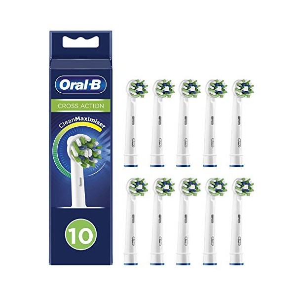 Oral-B CrossAction Clean Maximiser Brossettes de Rechange Pack de 8 , Clean Maximiser pour Brosse à Dents Électrique Jusqu’à