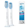 Philips Sonicare Lot de 4 têtes de brosses à dents électriques soniques S Sensitive pour les gencives sensibles, Blanc Modèl