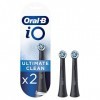 Oral-B iO Ultimate Clean, Embout, Pack de 2 Brossettes de Rechange, pour Brosse à Dents Électrique Jusqu’à 100 % d’éliminatio