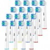 Qitizu Brossette de Rechange Compatible avec Braun Oral-b Brosse à Dents Electriques, Tete Brosse a Dent Pour Oral-b Pro Smar