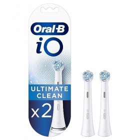 Oral-B iO Ultimate Clean, Embout, Pack de 2 Brossettes de Rechange, pour Brosse à Dents Électrique Jusqu’à 100 % d’éliminatio