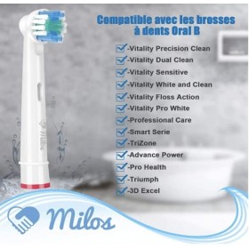 Milos Brossette de Rechange Générique - Lot de 16 Têtes