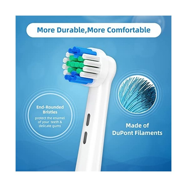 Têtes de brosse de rechange, 8 têtes de brosse à dents électriques de rechange pour Oral B Braun, compatibles avec Oral B Pro