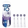 Oral-B iO Radiant White, Pack de 4, Têtes de Brosse à Dents Électrique, Élimination Profonde de la Plaque Dentaire, Blanchime