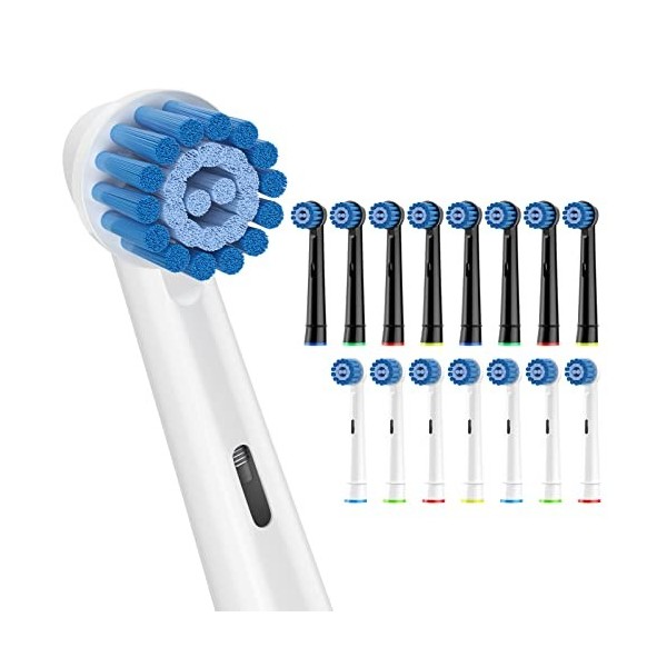 Sulkiwe Brossette Compatibles avec Oral-b Brosse a Dent Electrique, Sensitive Tete Brosse a Dent pour Oral B Pro 2 3 Genius S